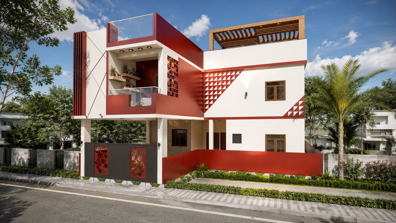 Bengaluru house – contemporary architecture with garden